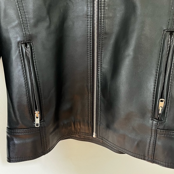 Black 100% Leather Jacket - Picture 3 of 5